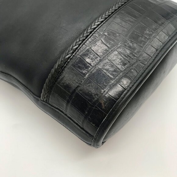 Brighton Black Leather Bucket Bag - Picture 9 of 11